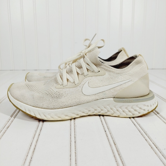 Nike Epic React Flyknit Light Cream Athleisure Running Sneakers E7 - Picture 1 of 12